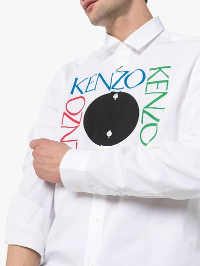 Shop Kenzo Logo Print Shirt In White