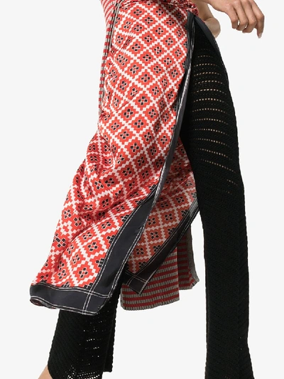 Shop Paco Rabanne Geometric Print Wrap Skirt In V610 Red