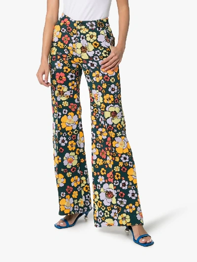 Shop Cap Penelope Floral-jacquard Trousers In Multicoloured