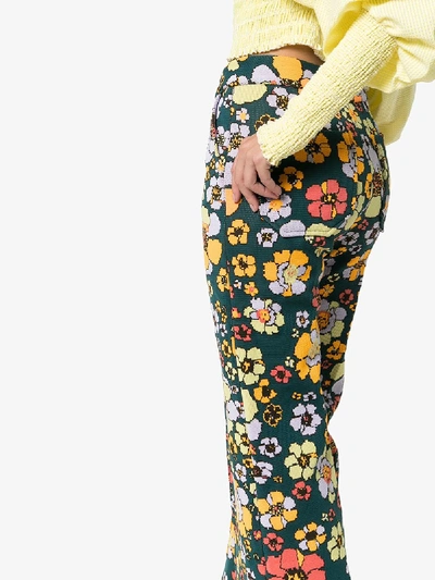 Shop Cap Penelope Floral-jacquard Trousers In Multicoloured