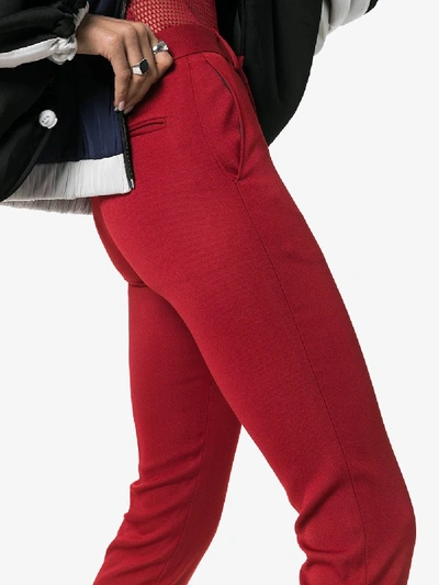 Shop Gmbh Nid Slim-leg Wool-blend Trousers In Red