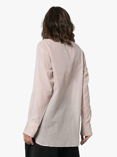 Shop Ann Demeulemeester Side-button Cotton-cashmere Top In Pink