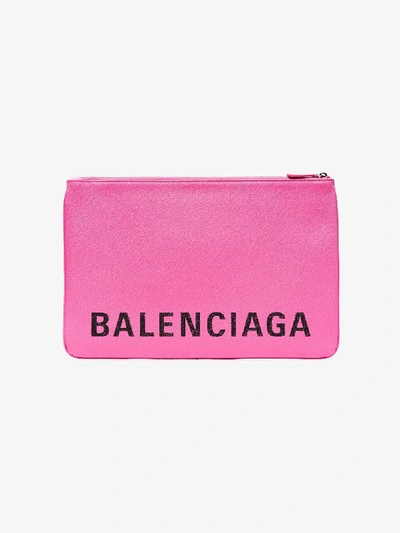 Shop Balenciaga 'ville' Clutch In 111 - Pink