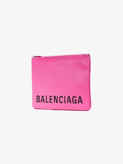 Shop Balenciaga 'ville' Clutch In 111 - Pink