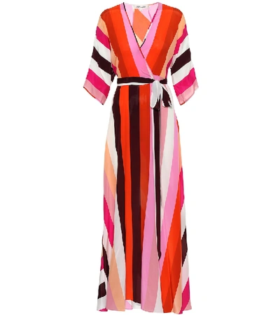 Shop Diane Von Furstenberg Eloise Striped Silk Maxi Dress In Multicoloured