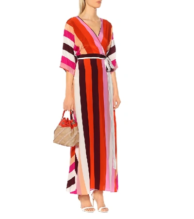 Shop Diane Von Furstenberg Eloise Striped Silk Maxi Dress In Multicoloured