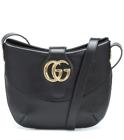 Shop Gucci Medium Arli Leather Shoulder Bag In Black