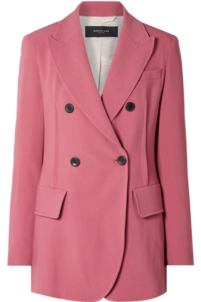 Shop Derek Lam Oversized Double-breasted Stretch-crepe Blazer In Pink