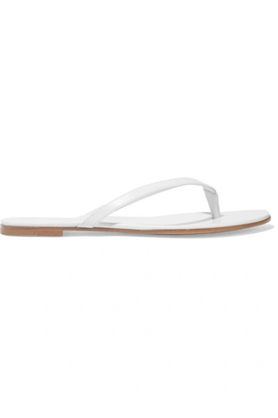 Shop Gianvito Rossi Leather Flip Flops In White