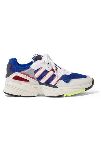 Shop Adidas Originals Yung-96 Mesh, Faux Suede, Nubuck And Leather Sneakers In Blue