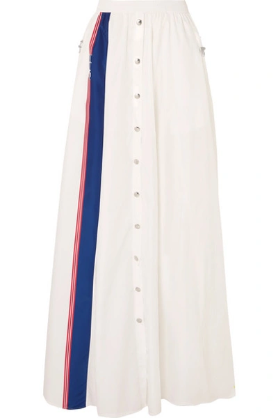 Shop Adam Selman Sport Printed Shell Maxi Skirt In White