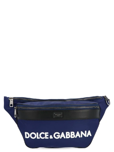 Shop Dolce & Gabbana Logo Fanny Pack In Blue