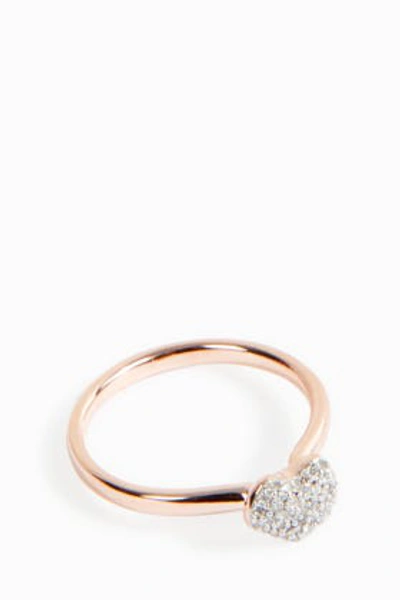 Shop Monica Vinader Nura Mini Heart Ring In *rose Gold