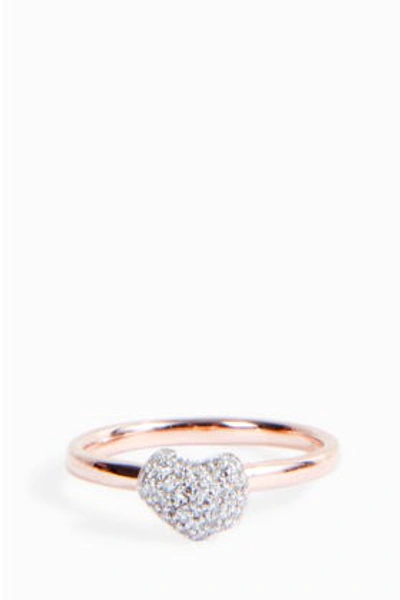 Shop Monica Vinader Nura Mini Heart Ring In *rose Gold