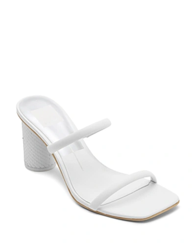 Shop Dolce Vita Women's Noles Strappy Round-heel Sandals In White Leather