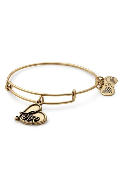 Shop Alex And Ani Love Expandable Charm Bracelet In Gold