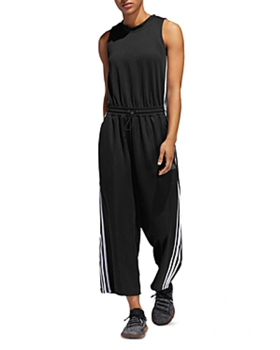 Shop Adidas Originals Side-snap Jumpsuit In Black/white