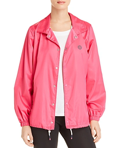 Shop Tory Sport Satin Jacket In Bright Pink