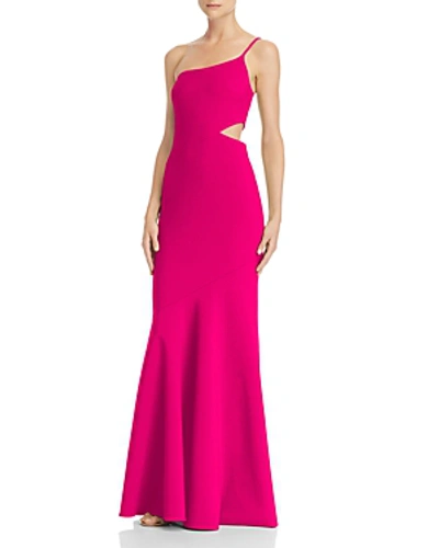 Shop Likely Fina One-shoulder Gown In Fuchsia