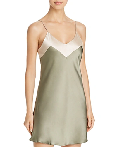 Shop Ginia Silk Chemise In Dawn/sage