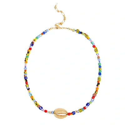 Shop Anni Lu Alaia Cowry 18kt Gold-plated Necklace