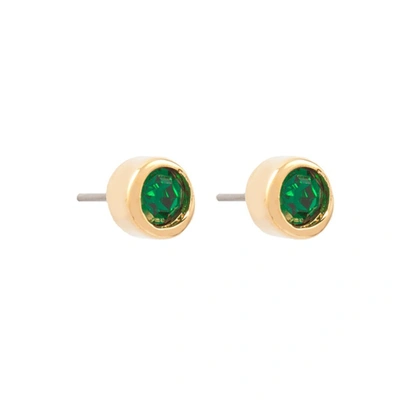 Shop Susan Caplan Vintage 1980s Vintage Dorlan Emerald Green Stud Earrings