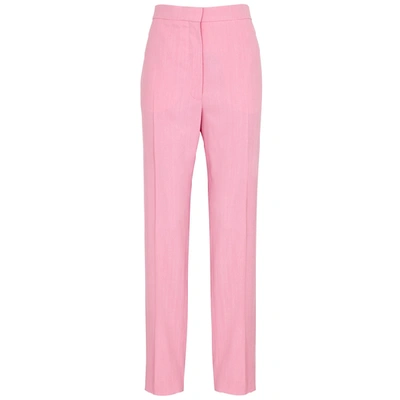 Shop Loewe Pink Straight-leg Twill Trousers