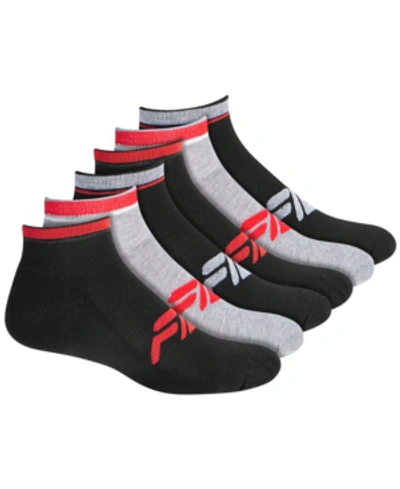 Shop Fila 6-pk. Logo Quarter Socks In Black