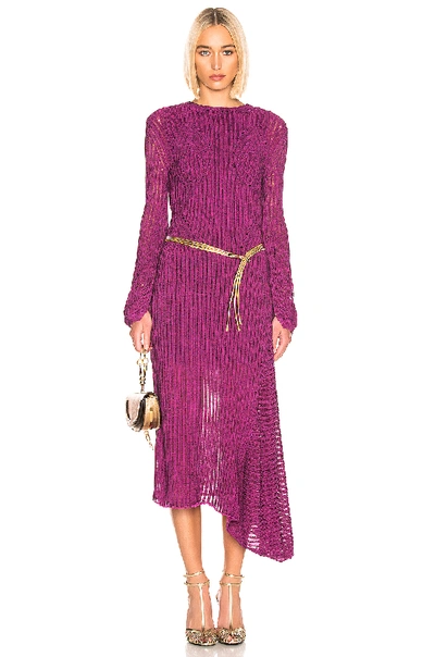 Shop Chloé Chloe Rib Open Back Knit Dress In Purple In Violet Purple