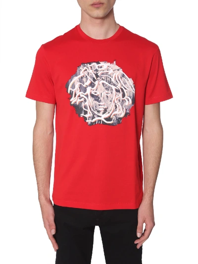 Shop Versace Crewneck T-shirt In Rosso