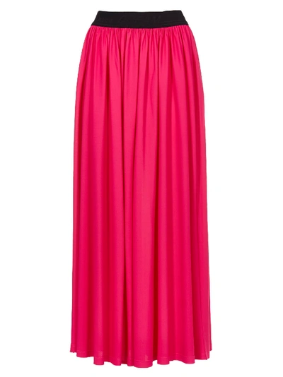 Shop Msgm Pleated Maxi Skirt In Pink