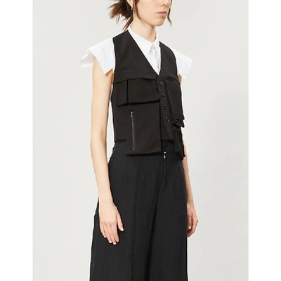 Shop Yohji Yamamoto Pocket-detail Cotton Jacket In Black