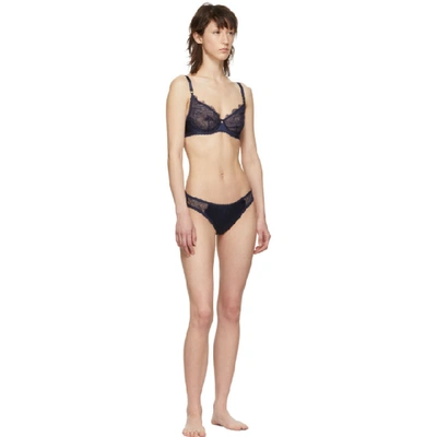 Shop Stella Mccartney Navy Lace Gigi Giggling Bra In 310 Navy