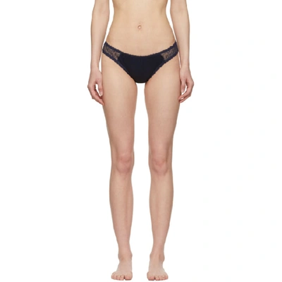 Shop Stella Mccartney Navy Lace Gigi Giggling Briefs In 310 Navy