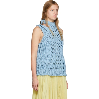 Shop Calvin Klein 205w39nyc Blue Lightweight Knit Vest In 451 Nuage