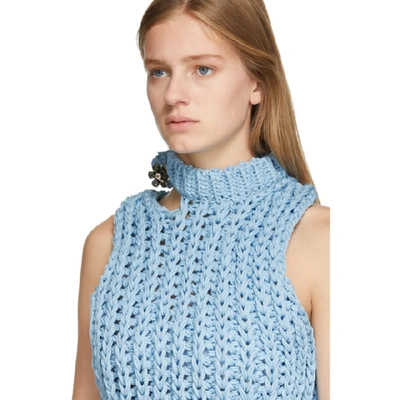 Shop Calvin Klein 205w39nyc Blue Lightweight Knit Vest In 451 Nuage