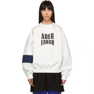 Shop Ader Error Off-white Form Logo Sweatshirt In Sc63 Ivory