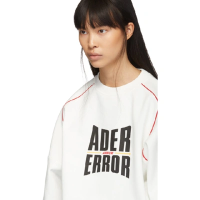 Shop Ader Error Off-white Form Logo Sweatshirt In Sc63 Ivory