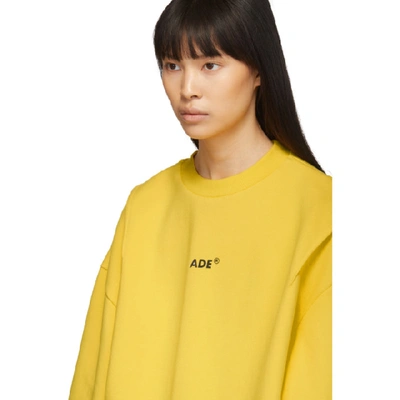 Shop Ader Error Yellow Small Logo Sweatshirt In Sc22 Yellow