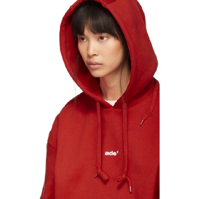 Shop Ader Error Red Small Logo Hoodie In Sc45 Red
