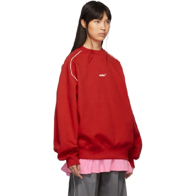 Shop Ader Error Red Thunder Sweatshirt In Sc45 Red