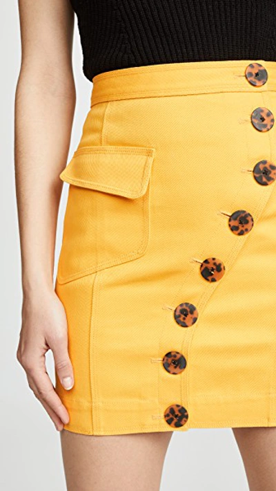 Shop Acler Golding Denim Skirt In Marigold