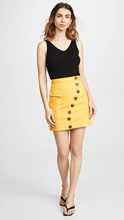 Shop Acler Golding Denim Skirt In Marigold