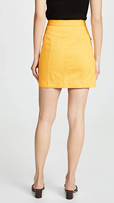 Shop Acler Golding Denim Skirt In Marigold