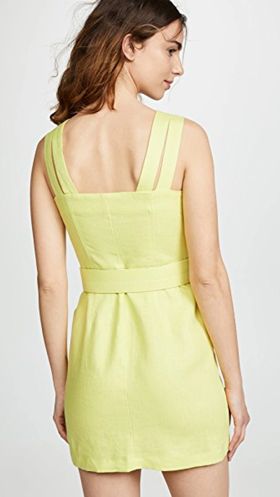Shop Nicholas Button Double Strap Dress In Fluorescent Lime