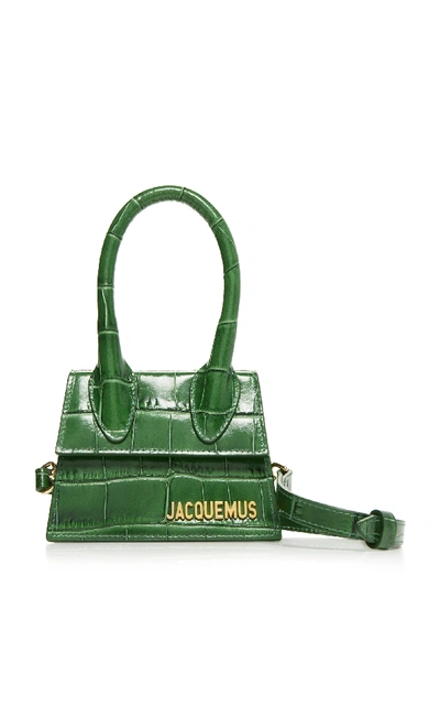 Shop Jacquemus Le Chiquito Leather Mini Bag In Green