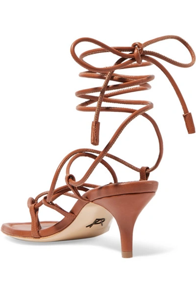 Shop Paul Andrew Wrap It Up Leather Sandals In Brown