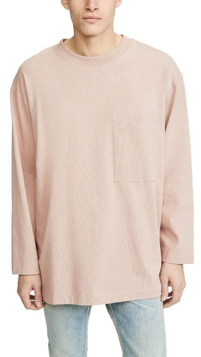 Shop Lemaire Long Sleeve T-shirt In Smoked Pink
