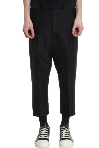 Shop Rick Owens Black Cotton Pants