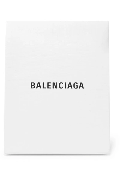 Shop Balenciaga Shopping Envelope Printed Textured-leather Clutch In White